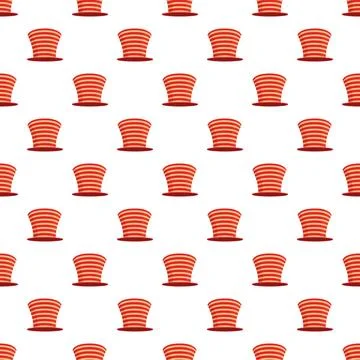 Red striped hat seamless pattern background illustration 스톡 일러스트