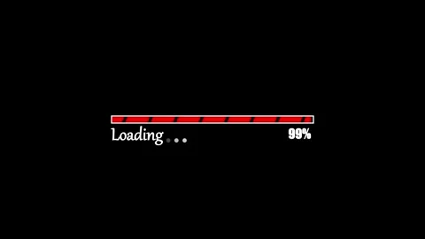 Red striped loading progress bar animation on black background Stock Footage 331526703