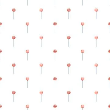 Red striped lollipop candy pattern on white background Illustrazione stock