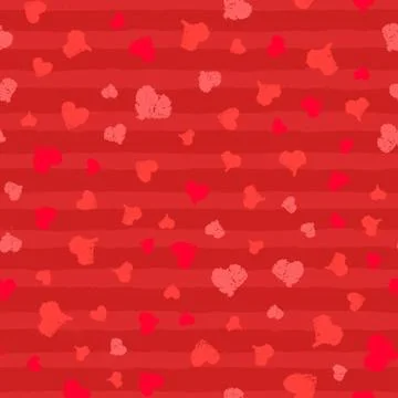 Red Striped Pattern with Hearts Stock Illustration