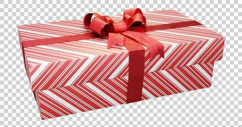 Red striped present Foto stock