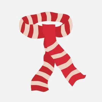 Red striped scarf Stock Illustration