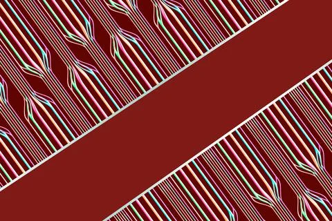 Red stripes wire lined cable wavy diagonal high tech illustration background Stock Illustration