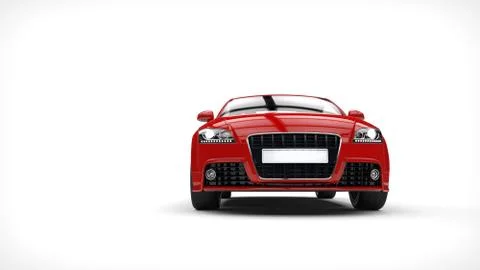 Red Strong Car - Front View Ilustración de archivo