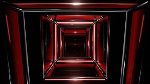 Red structure tunnel background illustration 3d render Stock Illustration