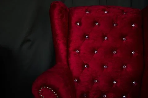 Red stylish fabric with knobs Foto stock