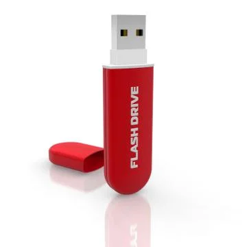 Red stylish USB flash drive Illustrazione stock