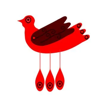 Red stylized bird Stock Illustration