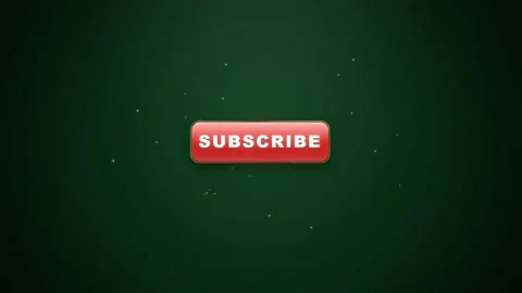 Red Subscribe Button Animation on Dark Green Background for Social Media Stock Footage 344773803