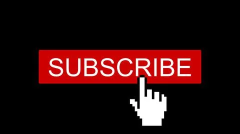 Red subscribe button graphic with arrow pointer clicking 库存插图