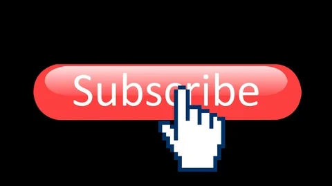 Red subscribe button motion graphics with arrow pointer clicking Stock Footage 107288421