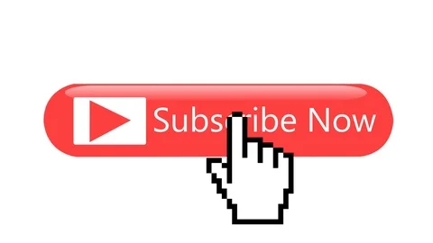 Red subscribe button motion graphics with arrow pointer clicking Stock Footage 107288428