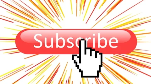 Red subscribe button motion graphics with arrow pointer clicking Stock Footage 107288463