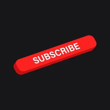 Red Subscribe Button for Social Media. Vector Illustration On Black Background Stock Illustration