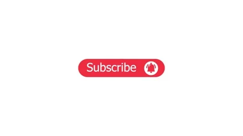 Red subscribe button with text and dot on animation white background interfac Stock Footage 321997454