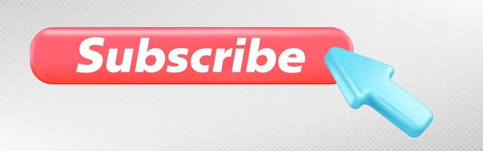 Red subscribe button vector icon with arrow click Stock Illustration