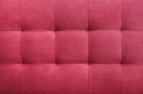 Red suede leather background, classic checkered pattern for furniture, wall.. Stock Photos