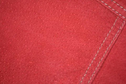 Red suede leather jacket, close-up Stock Photos