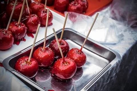Red Sugared Apples Stock Photos