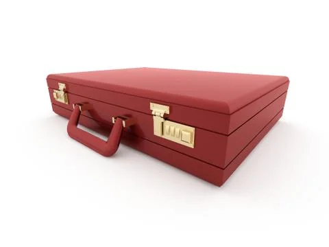 Red suitcase isolated on white background Stock Illustration