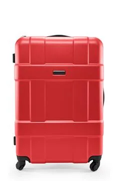 Red suitcase plastic 스톡 사진