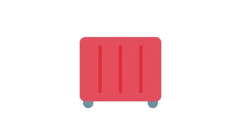 A red suitcase with wheels and a handle, designed for easy transport, set a.. Vidéo 332904998