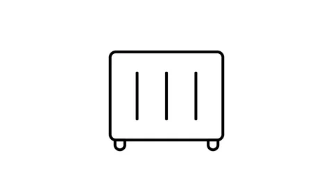 A red suitcase with wheels and a handle, designed for easy transport, set a.. Vidéo 332913310