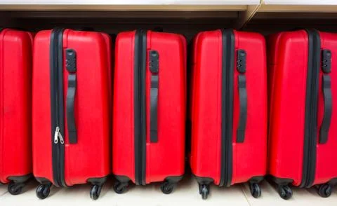 Red suitcases Stock Photos