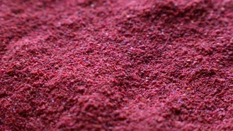 Red sumac spice powder circle rotation close up Stock Footage 264095660