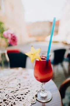 Red summer drink Foto stock