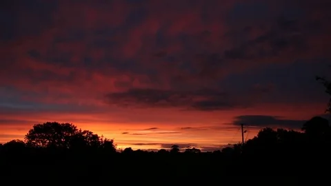 Red Summer Sunset Stock Footage 78220166