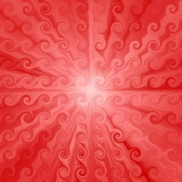 Red summer twisted rays pattern background Stock Illustration