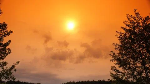 Red Sun with Cloud Stock Photos