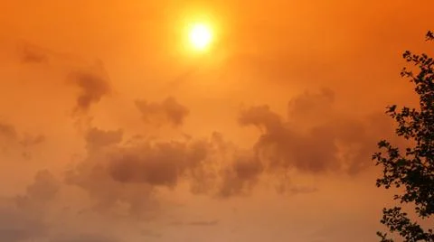 Red Sun with Cloud Stock Photos