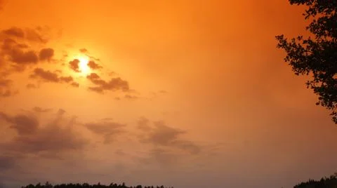 Red Sun with Cloud Stock Photos
