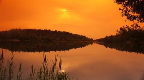 Red Sun with Cloud Stock Photos