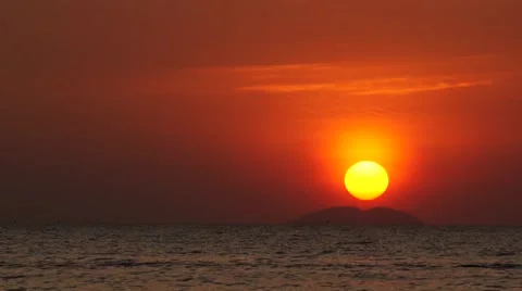 Red sun fall. Timelapse Stock Footage 53801059