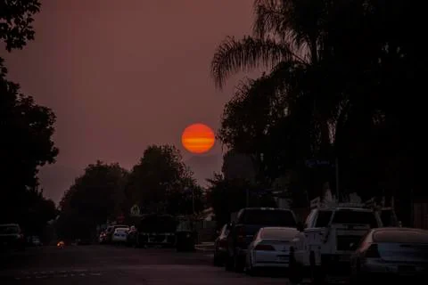 Red Sun LA Stock Photos