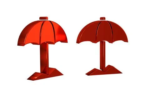 Red Sun protective umbrella for beach icon isolated on transparent backgrou.. イラスト素材