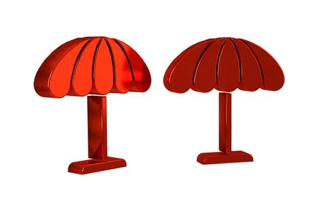 Red Sun protective umbrella for beach icon isolated on transparent backgrou.. Ilustración de archivo