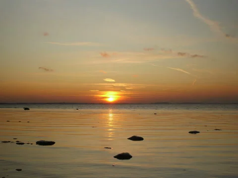 Red sun setting down Stock Footage 120289725