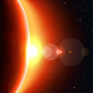 Red sun shine Stock Illustration
