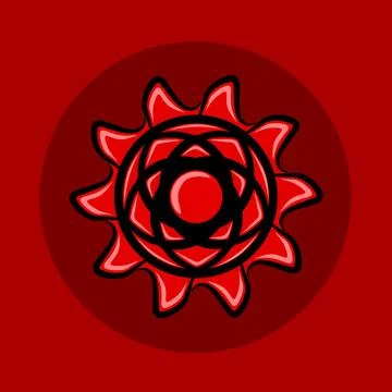 Red sun vector illustration Stock Illustration