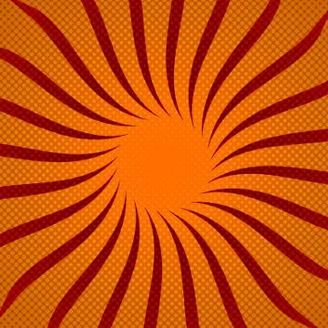 Red sunbeams halftone background. Vector illustration. Stock Illustration