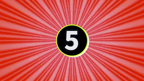 Red Sunburst Countdown 1 to 10 Numbers Animation Clip Stock Footage 332087970