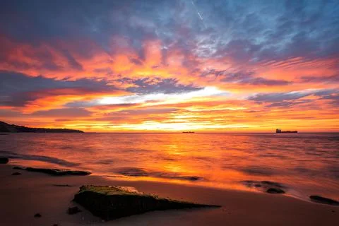 Red sunrise Foto stock