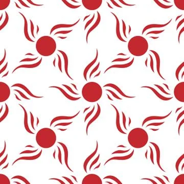 Red suns seamless pattern Stock Illustration