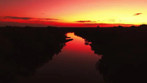 Red Sunset Across the Northern Territory, Australia Stock Footage 287910708