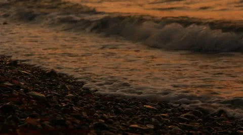 Red sunset at the beach 스톡 동영상 11992130