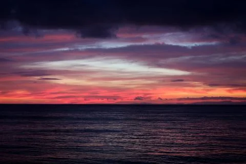 Red sunset in Boracay Stock Photos